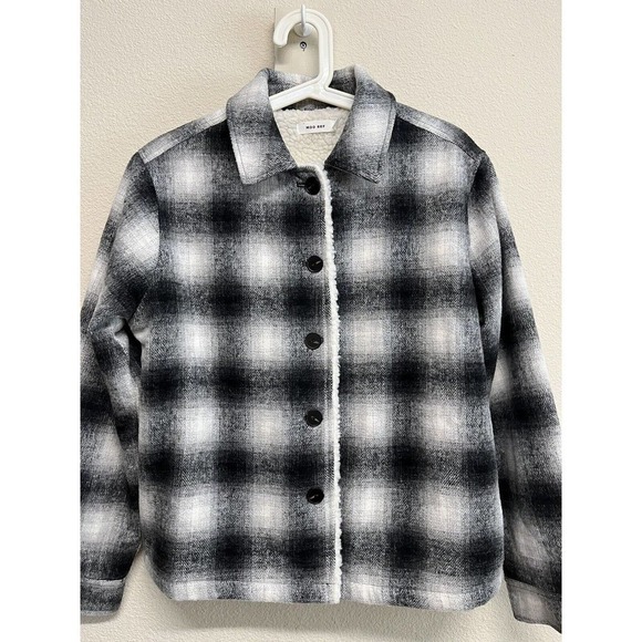 Mod Ref The Andy Jacket Sherpa Lined in Black Plaid Size S w-wool - Picture 10 of 11